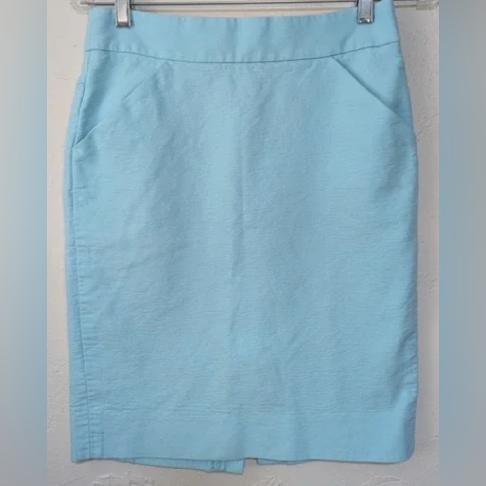 J. Crew Baby Blue No. 2 Pencil Skirt w/ Pockets - Picture 2 of 8